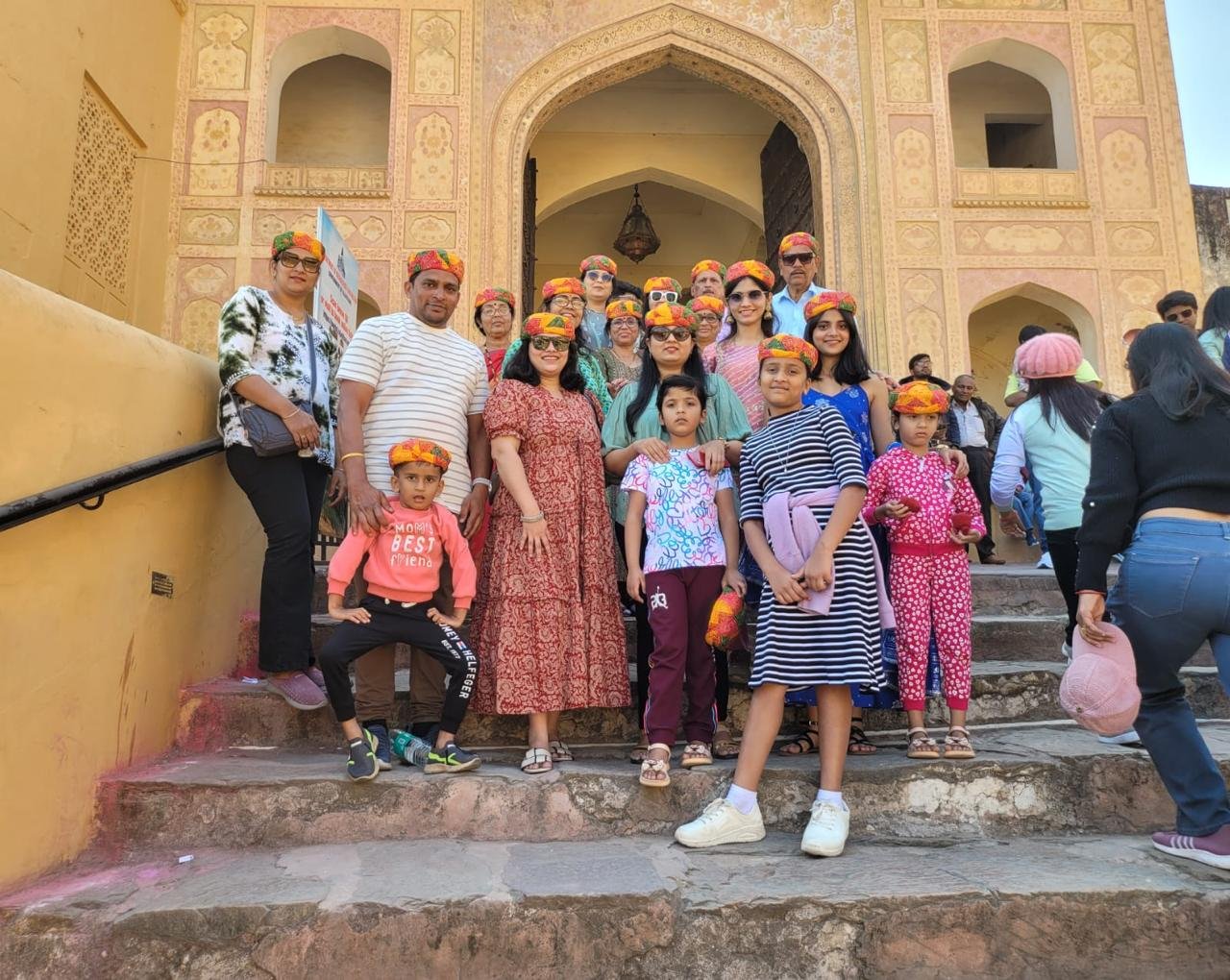 Group photo at a fort entrance