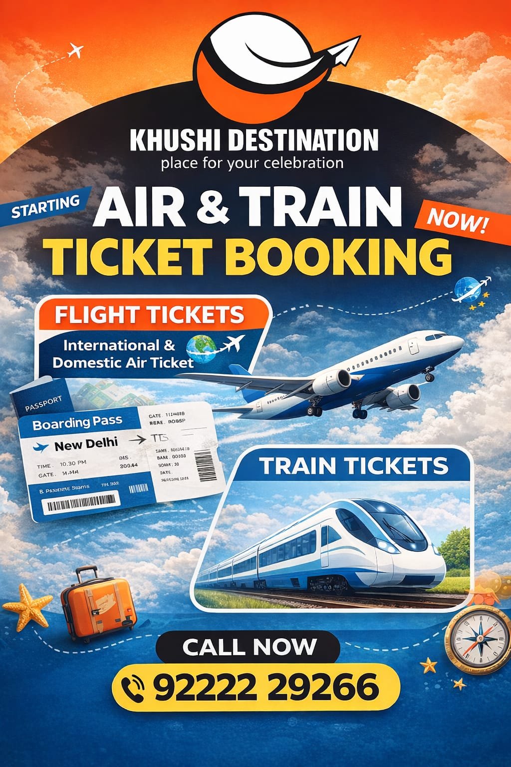 Air and train ticket booking